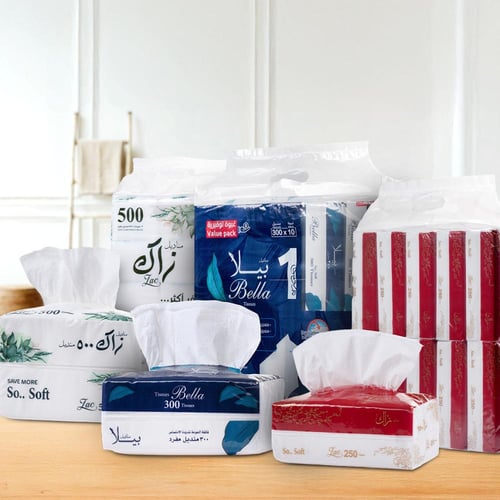 بكج مناديل بيلا زاك التوفيري – 3 شدات متنوعة للاست...