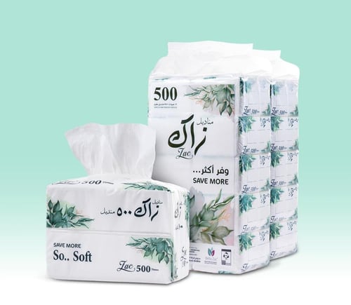 كرتون مناديل زاك 500 – 20 عبوة مناديل × شنطتين 3 ط...