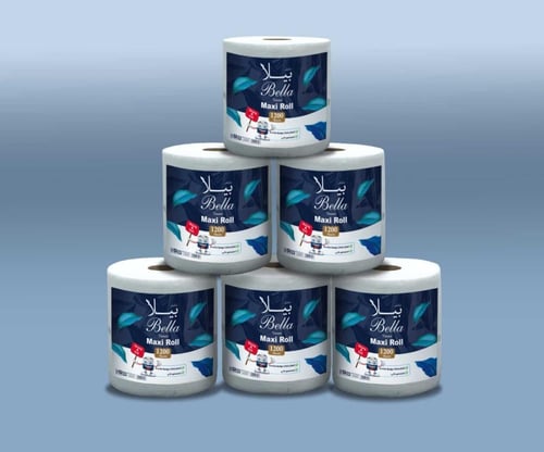 كرتون مناديل بيلا ماكسي رول – 6 رولات كبيرة 1200 ش...