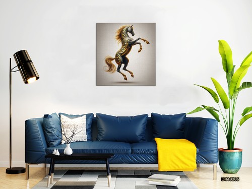 لوحة كانفس جدارية مطبوعة خيل 205