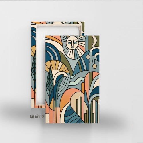 لوحة كانفس جدارية مطبوعة رسم تجريدي 117