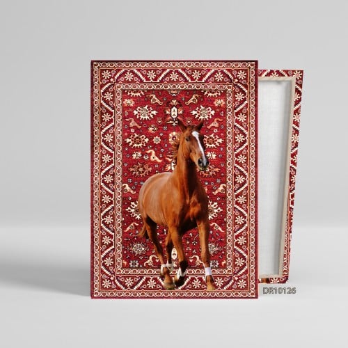 لوحة كانفس جدارية مطبوعة رسم خيل 126