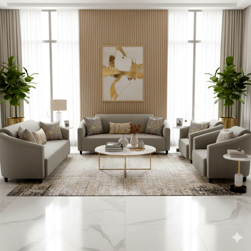 تفصيل كنب بألوان هادئة لـ 7أشخاص