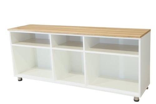 طاولة تلفاز نيت هوم باللون الأبيض و6 أرفف تخزين مق...