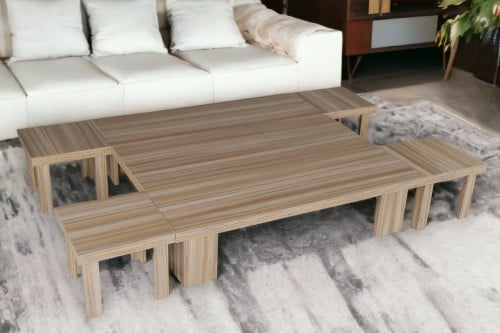 طقم طاولات خشبية أرضية من نيت هوم متكامل مع طاولات...