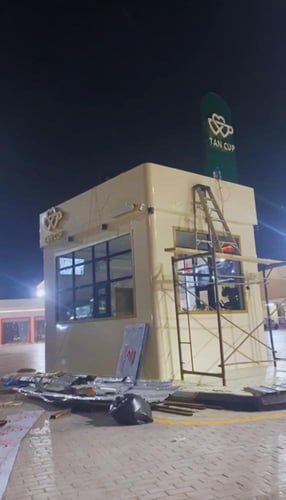 مشروع كشك درايف ثرو قابل للنقل بمحطة