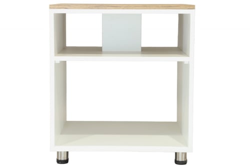 طاولة قهوة موديل لوران بسطح خشبي ورفوف تخزين جانبي...