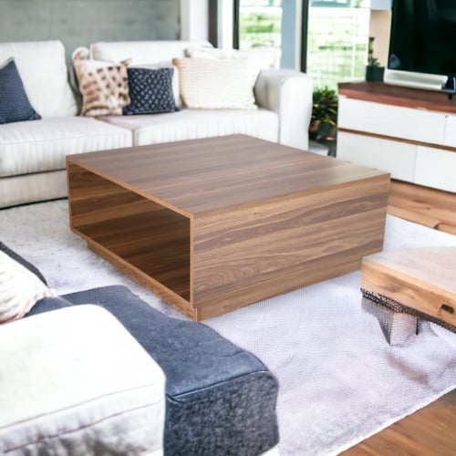 طاولة قهوة مربعة نيت هوم مع رف مفتوح - لون بني أني...