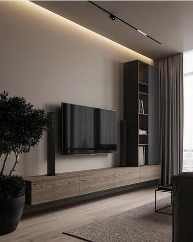 تفصيل طاولة تلفزيون مع ديكور حائط خلف تلفزيون حسب...