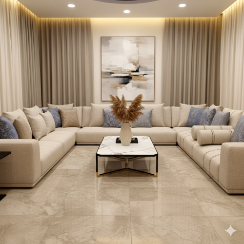 تفصيل كنب حرفU لـ 7أشخاص