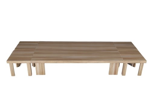 طقم طاولة خشبية أرضية مستطيلة مع 4 طاولات خدمة من...