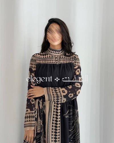 جلابية شيفون بأكمام متصلة وتصميم واسع أنيق