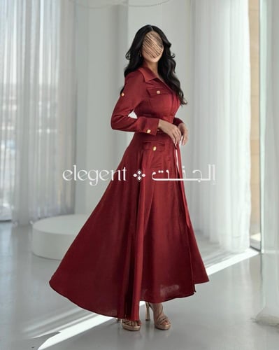 فستان أنيق بحزام خصر وتصميم رسمي