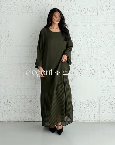 جلابية زيتي بتكسير ناعم