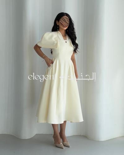 فستان ميدي ناعم مع كاب منفصل