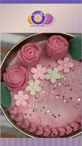 صحن شمعة ورود مع الكتابه