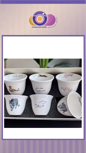 نصف درزن فناجين 6 قطع مع طباعة