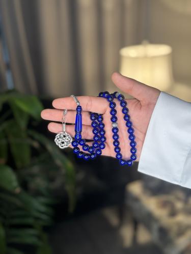 بكلايت نيلي (طربزونة فضة) 51 خرزه