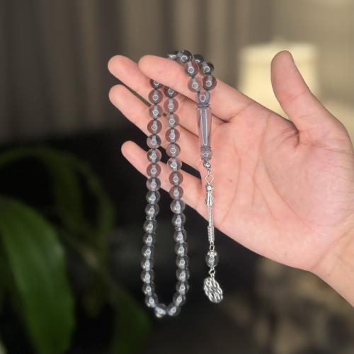 بكلايت فضي شفاف (طربزونة معدن) ٤٥ خرزه