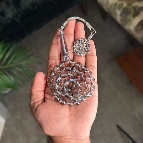 بكلايت فضي شفاف (طربزونة فضة) ٤٥ خرزه