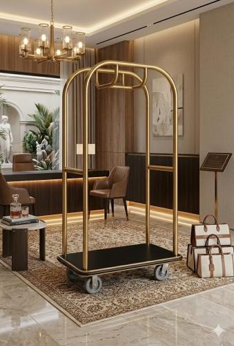 Hotel luggage transport cart dedicated for heavy l...