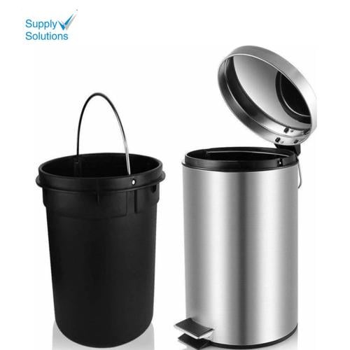 Bathroom trash can with pedal (stainless steel)