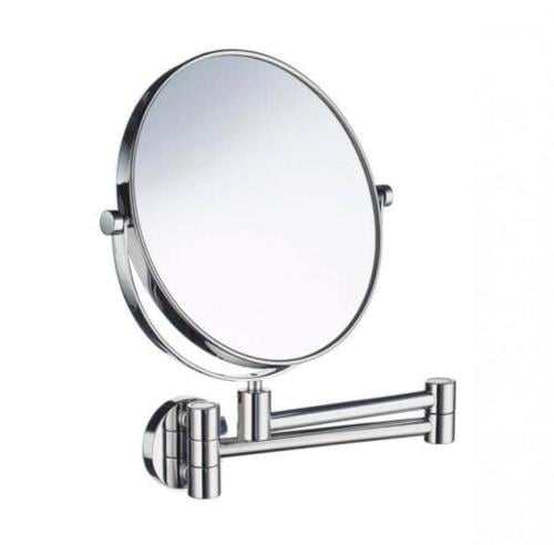 Double-sided wall mirror with pull-out feature and...
