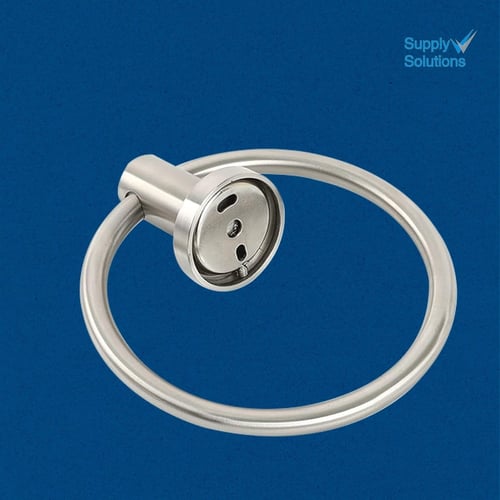 Polished stainless steel hotel towels ring