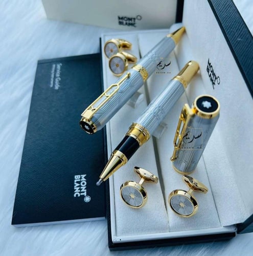 طقم قلم وكبك مونت بلانك