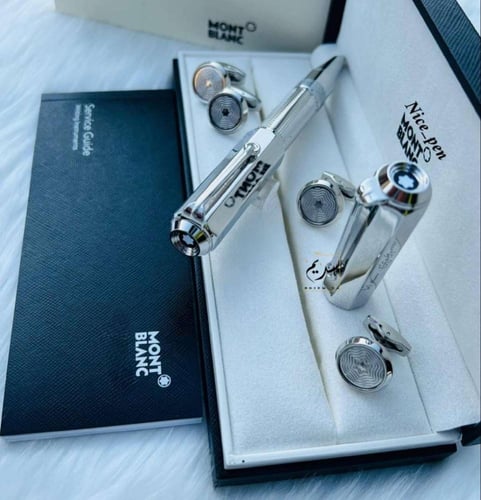 طقم قلم مع كبك مونت بلانك