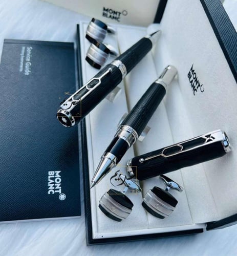 طقم قلم وكبك مونت بلانك