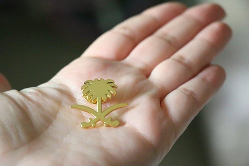 مجموعة 12 بروش مع برواز انيق لليوم الوطني