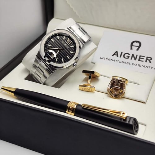 افخم طقم رجالي ساعه مع كبك وقلم