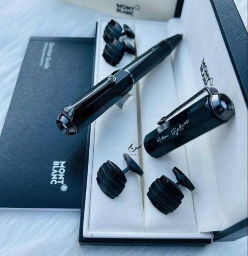 طقم قلم مع كبك مونت بلانك