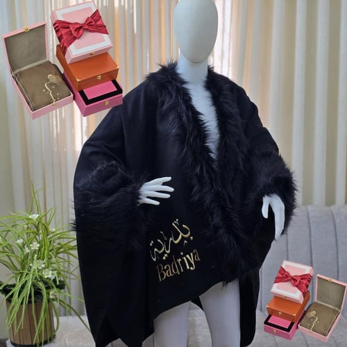 شالات نسائيه شتويه صوف مع فرو اخر اصدار 2026