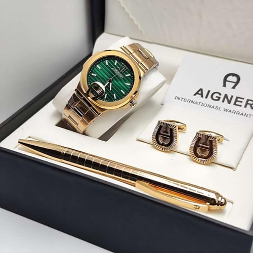 افخم طقم رجالي ساعه مع كبك وقلم