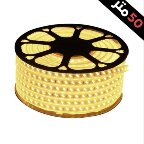 شريط LED 50 متر بالطاقة الشمسية - إضاءة صفراء كريم...