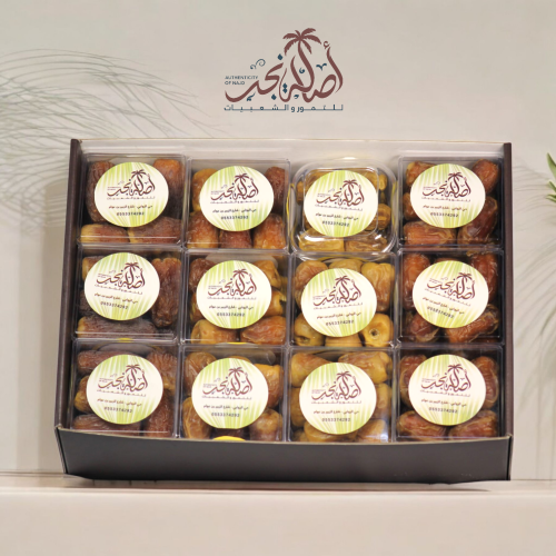 بكس تمور متنوعه كبير 12 عبوة الوز 3.5 كجم