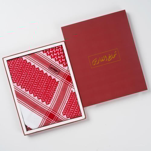 شماغ الفارس احمر غامق الجديد