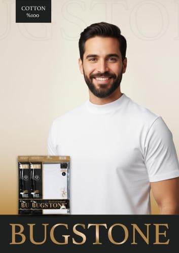 نصف درزن فانيلة رقبة ماركة بيجستون BUGSTONE