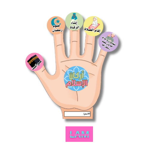 مطوية أركان الاسلام شكل يد