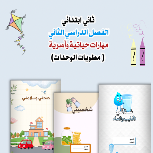 مطوية مهارات اسرية ثاني ( وحدات الترم) ٣ مطويات
