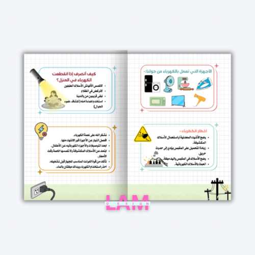 مطوية السلامة عند استخدام الكهرباء