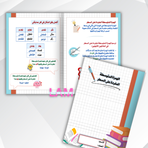 مطوية الهمزة المتوسطة المفردة على السطر