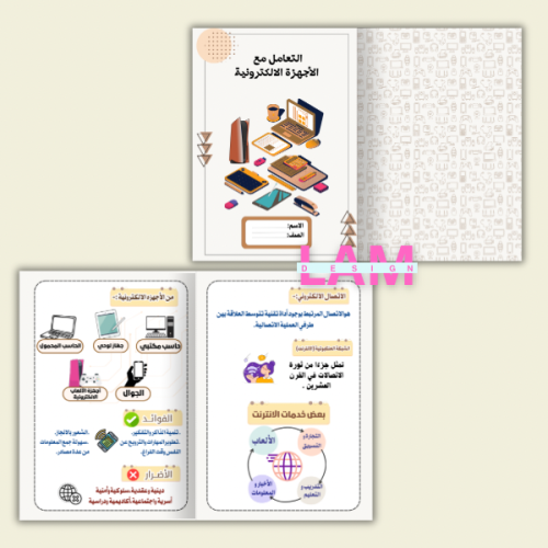 مطوية التعامل مع الاجهزة الالكترونية
