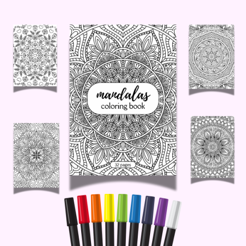 كتاب تلوين الماندالا - نسخة رقمية PDF قابلة للطباع...