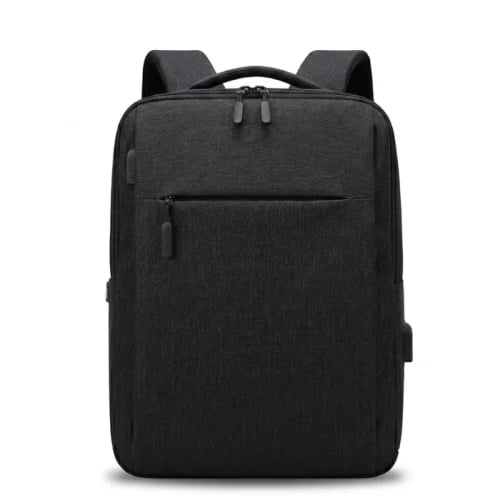 Backpack with USB port — black color