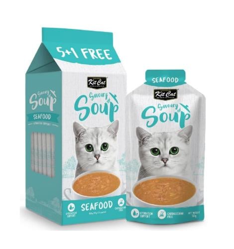 كت كات اظرف حساء بالماكولات البحرية للقطط 6 عبوات...