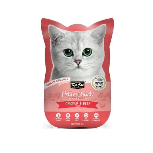 كت كات بتيت باوتش غذاء كامل دجاج و لحم بقري للقطط...