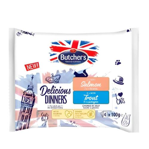 اظرف بوتشرز ديليشيز دينر 2 سمك المرقط 2 سالمون بال...